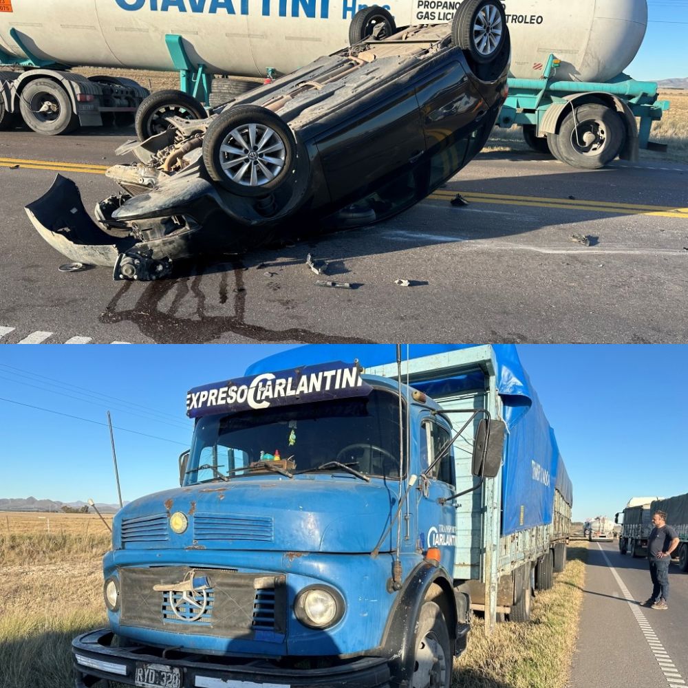 choque y vuelco en la 33