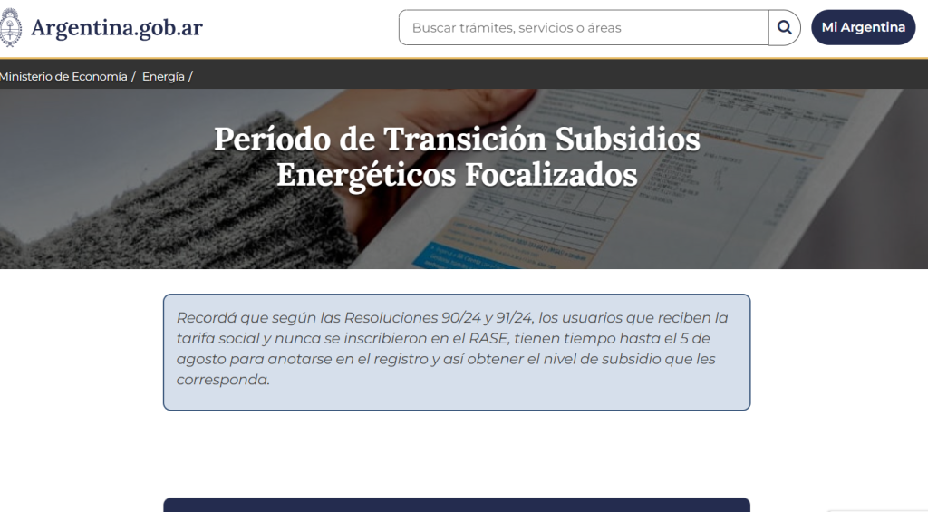 RASE energia subsidio