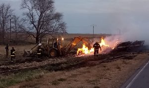 fuego camion ruta 33