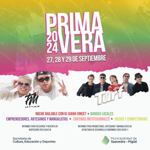 Del 27 al 29 de setiembre se festeja la primavera en Pigüé. Los detalles