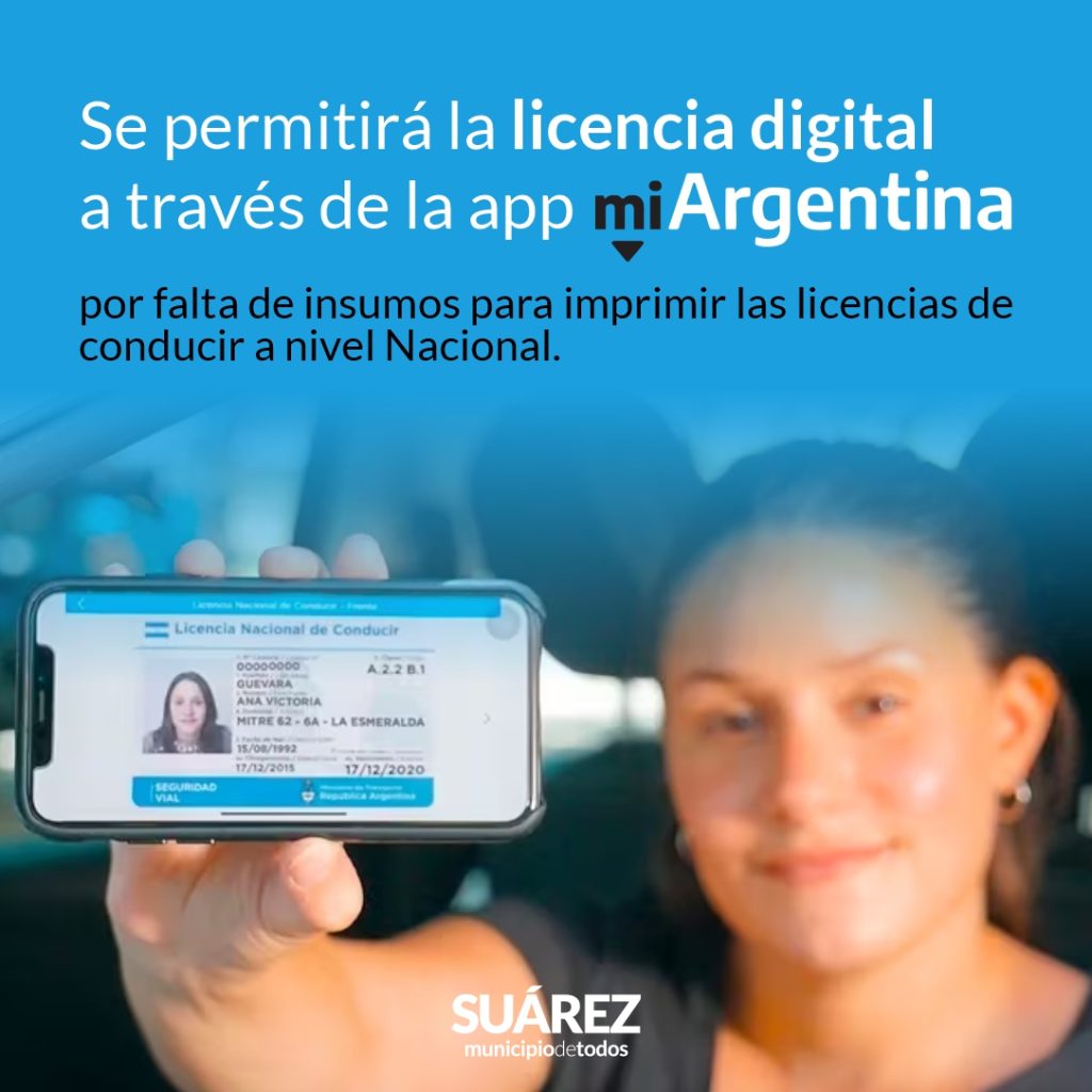 Se permitirá la licencia digital a través de la app Mi Argentina