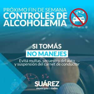 Este fin de semana se realizarán controles de alcoholemia en el distrito