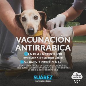 Este viernes campaña de vacunación antirrábica en la Plaza Conturbi