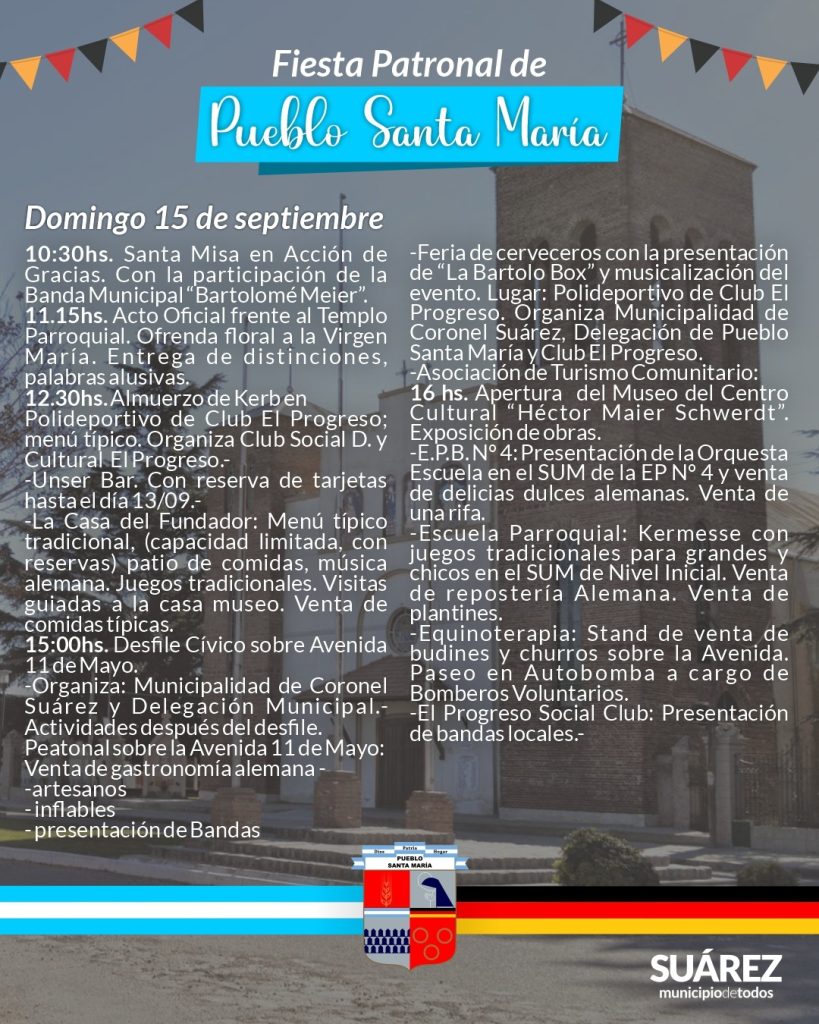 Pueblo Santa María se prepara para una nueva Fiesta Patronal