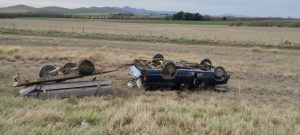 Vuelco de una camioneta con tres ocupantes en la ruta 33