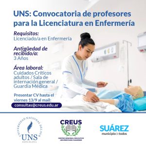 UNS: Convocatoria de profesores para la licenciatura en EnfermeríaUNS: Convocatoria de profesores para la licenciatura en Enfermería