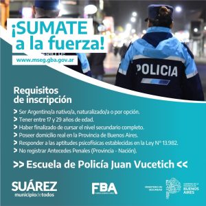 Ingreso 2025: Sumate a la Fuerza Policial. Inscripciones abiertas