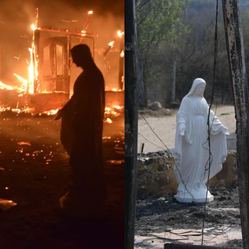 Córdoba: una imagen de la Virgen quedó intacta pese al avance de las llamas