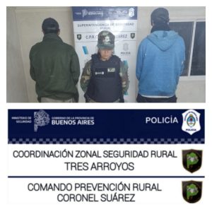 Actuación policial determinó la aprehensión de dos masculinos mayores