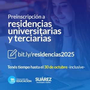 Atención aspirantes: preinscripción a residencias universitarias y terciarias
