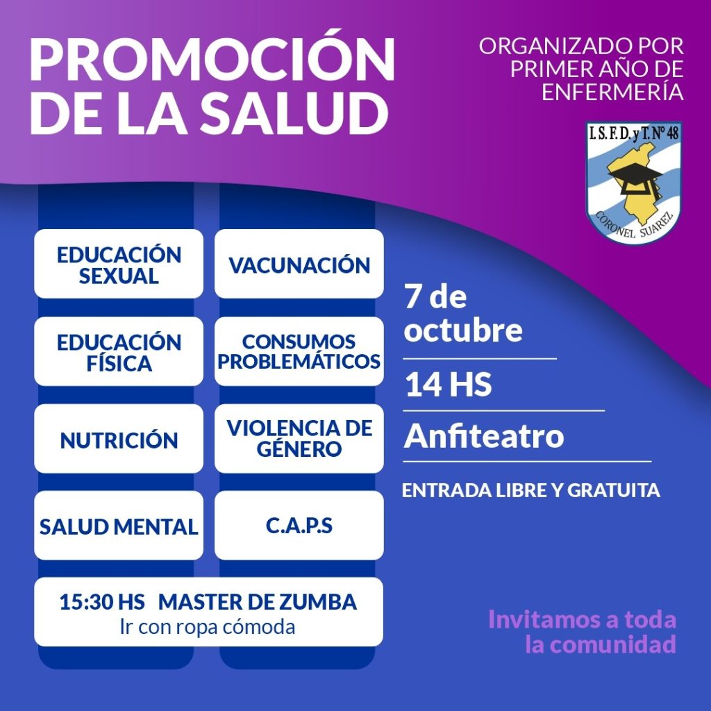 Invitan a la Jornada de Promoción de la Salud en el Anfiteatro Municipal