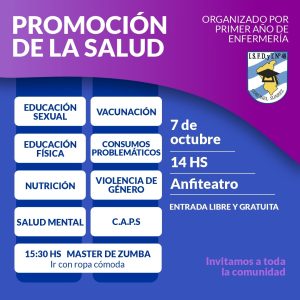 Invitan a la Jornada de Promoción de la Salud en el Anfiteatro Municipal