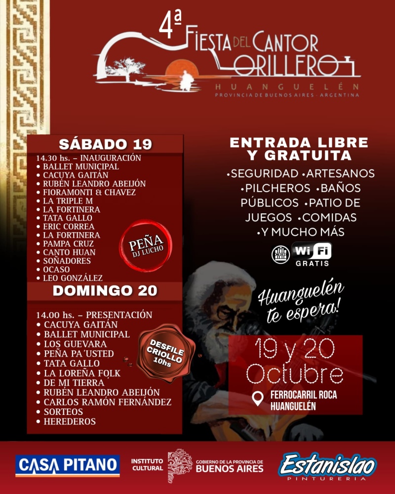 Llega la Cuarta Fiesta del Cantor Orillero a Huanguelén. Los detalles