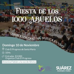 Se acerca la 19° edición de la Fiesta de los 1000 Abuelos. Los detalles