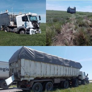 Dos camiones involucrados en un accidente vial en ruta nacional Nº 33