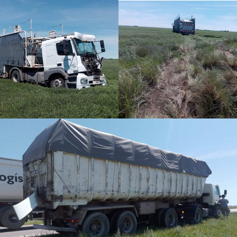 Dos camiones involucrados en un accidente vial en ruta nacional Nº 33