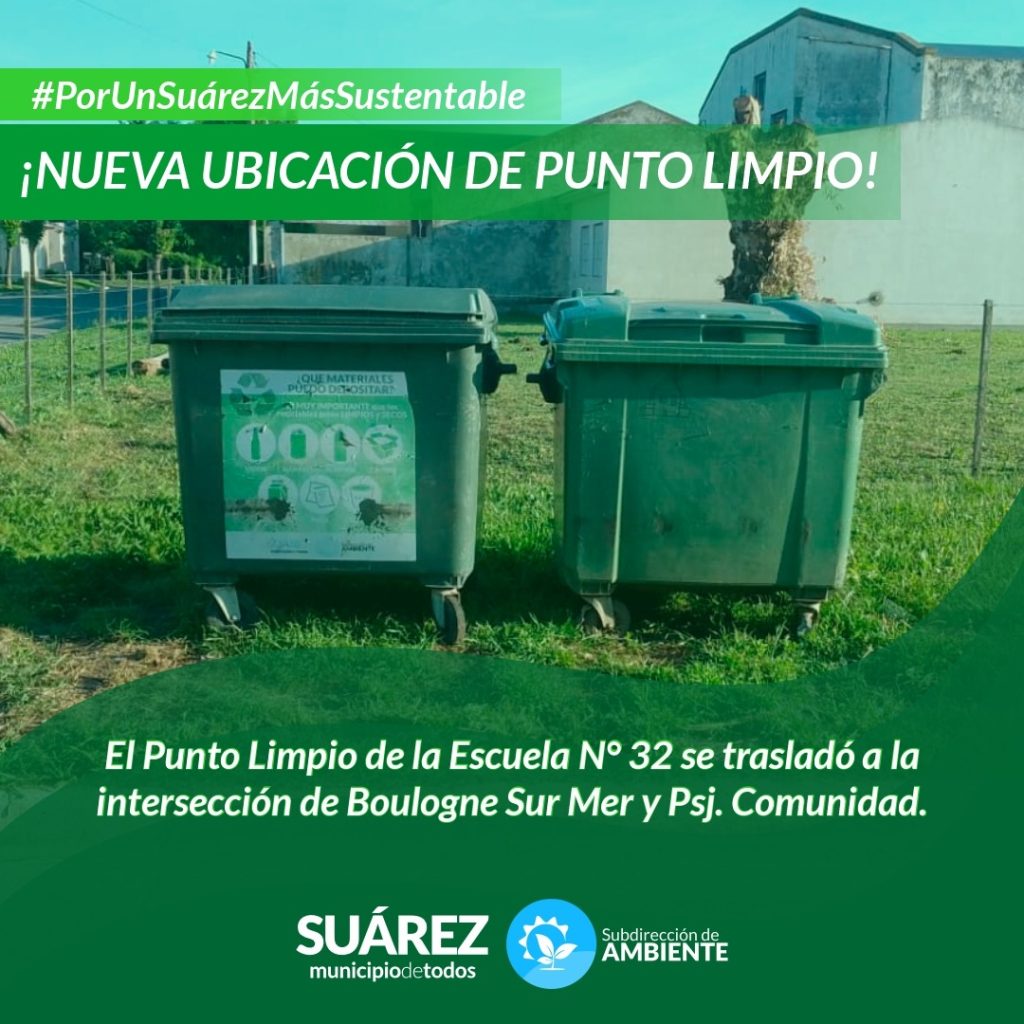 Atención: se informa el cambio de ubicación de un Punto Limpio en la ciudad