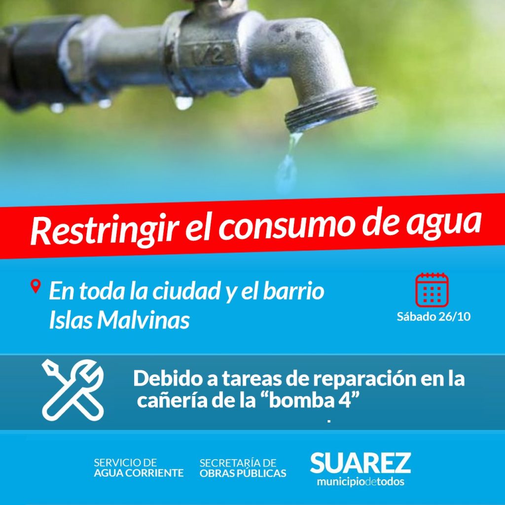 Secretaría de Obras Públicas solicita restringir el consumo de agua de red