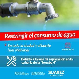 Secretaría de Obras Públicas solicita restringir el consumo de agua de red