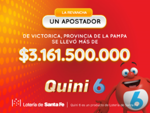 3.100 millones de pesos dejó el Quini 6 para un apostador de Victorica, La Pampa