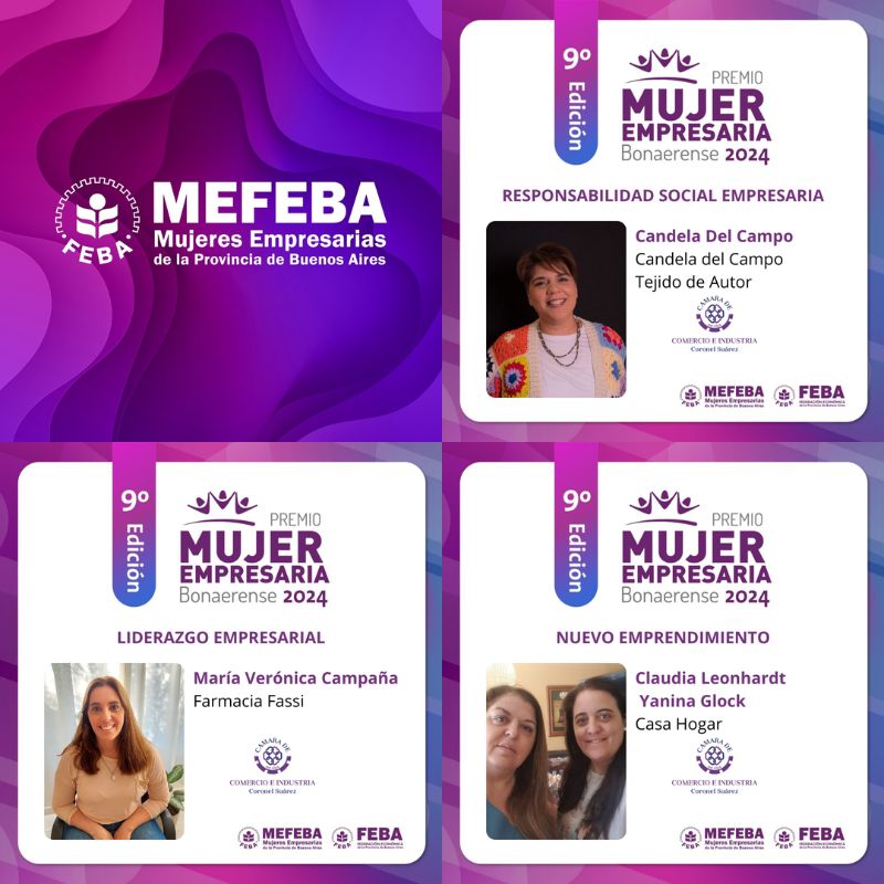 Mujer Empresaria Bonaerense: suarenses formarán parte de la Gala de premiación