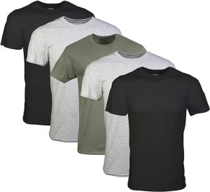 Gildan Camisetas de cuello redondo, paquete múltiple, estilo G1100, para hombre