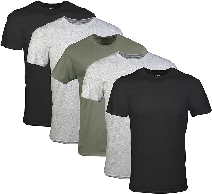 Gildan Camisetas de cuello redondo, paquete múltiple, estilo G1100, para hombre