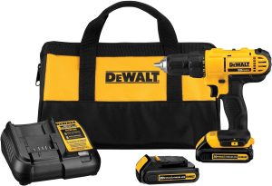 Juego de taladro compacto DeWalt DCD771C2 de 20 vatios, sin cables, de 12 pulgadas