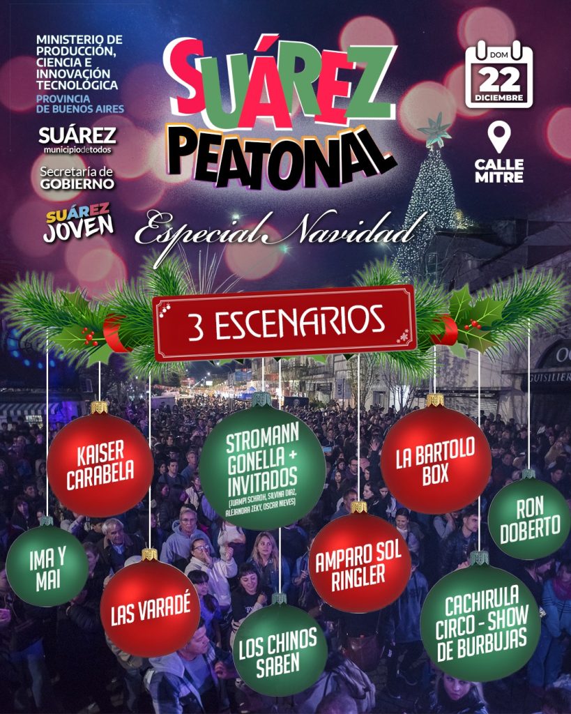 El domingo 22 en Suárez Peatonal, la Navidad tiene su propia magia