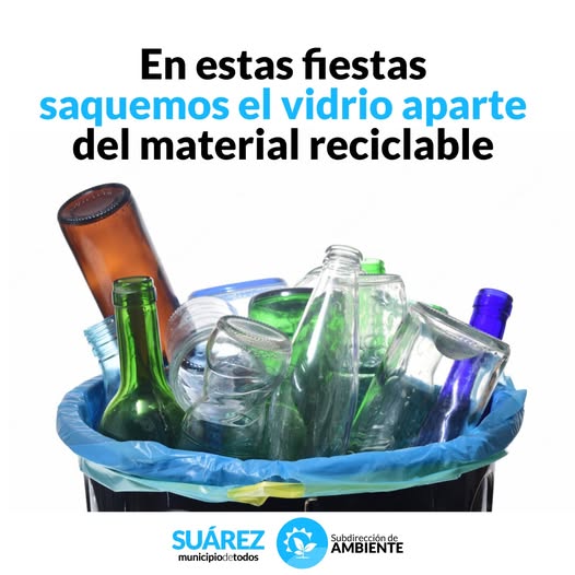 En estas fiestas saquemos el vidrio aparte del material reciclable