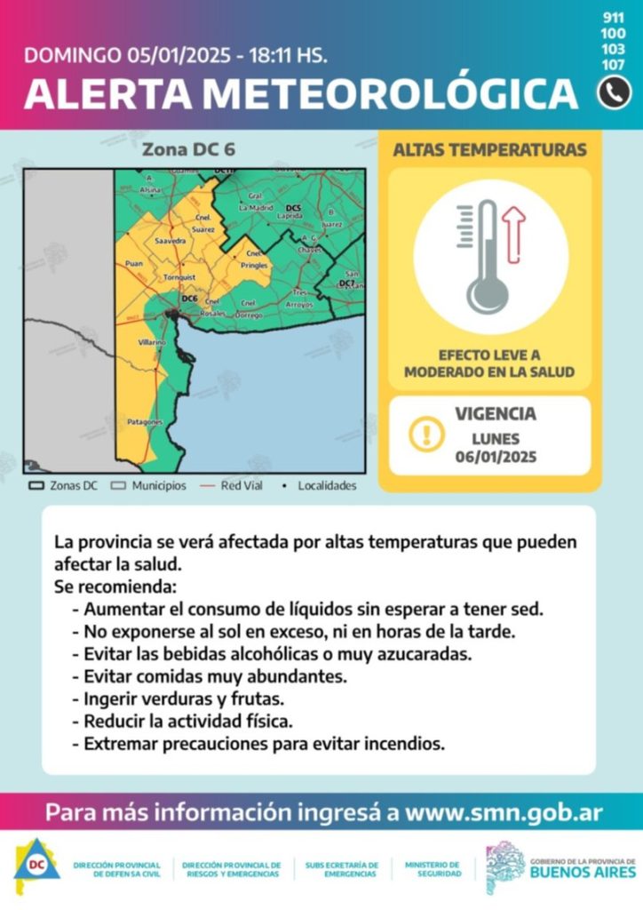 Emiten alerta por suba de temperaturas y máximas que podrían rondar los 40°