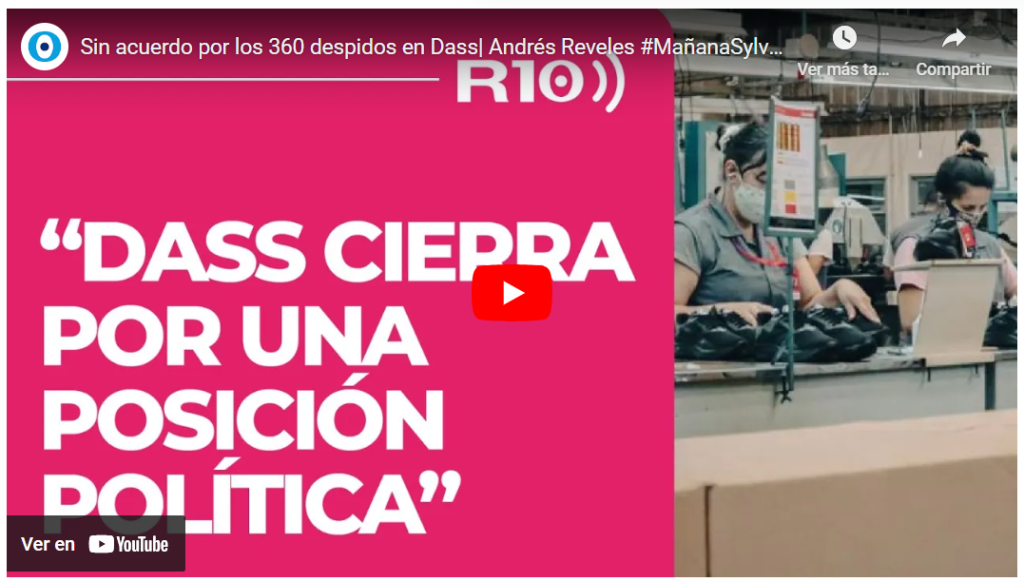 Provincia ofreció ayuda a Dass y no fue aceptada. Decisión indeclinable