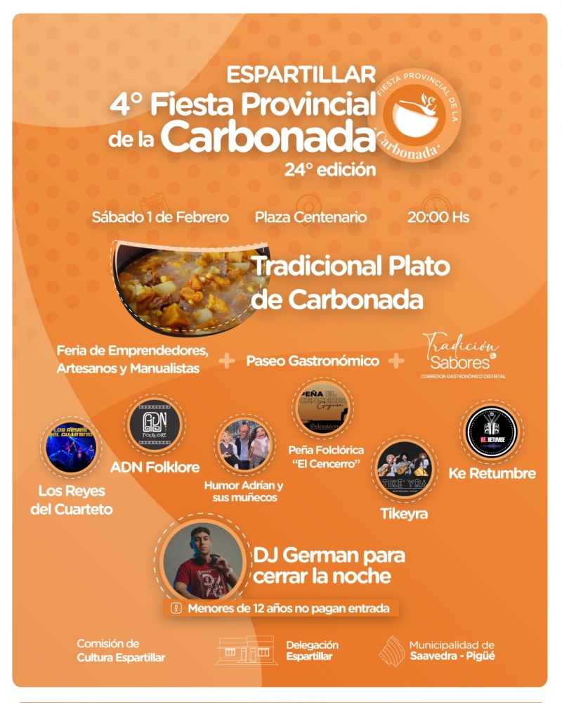 Se viene la 4ª Fiesta Provincial de la Carbonada en Espartillar