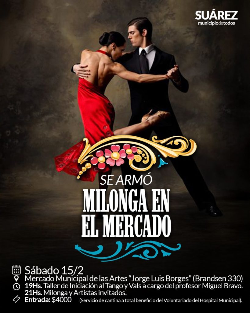 Atardecer de milonga en el Mercado en beneficio del Voluntariado