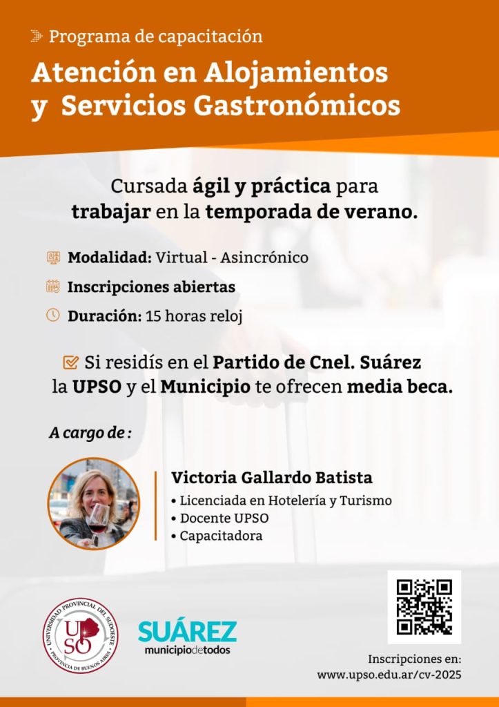 Capacitación: Atención en Alojamientos y Servicios Gastronómicos