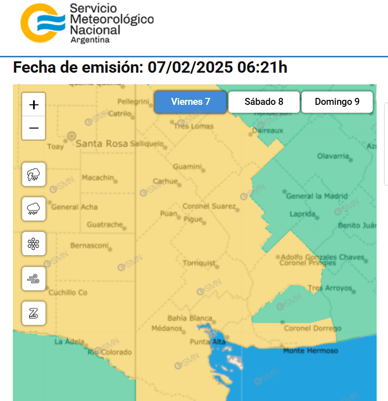 El SMN emite otro alerta por tormentas y vientos fuertes para la región