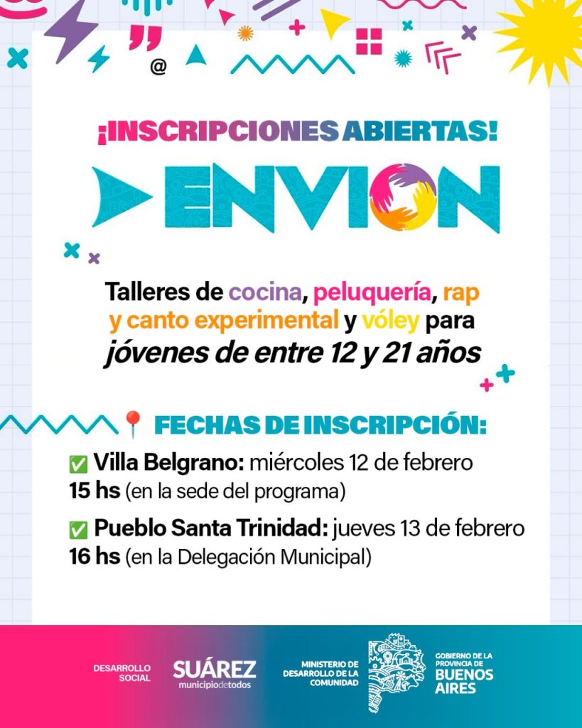 Si tenés entre 12 y 21 años: inscripciones abiertas para el Programa Envión