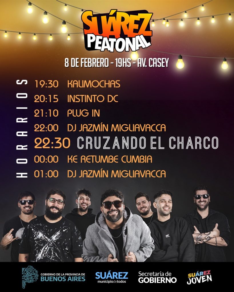 Este sábado otro Suárez Peatonal desde las 19 en Avda. Casey. Los detalles