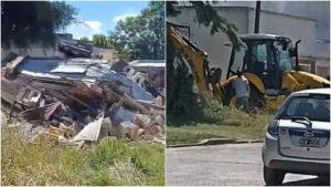 Salió a hacer los mandados y mientras tanto una topadora le demolió la casa