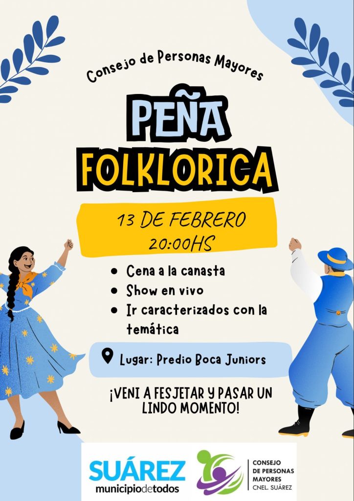 Peña Folclórica el jueves 13 de febrero en el Club Boca Juniors