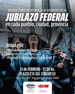 Habrá un "jubilazo federal" contra el Gobierno este jueves 13 de febrero