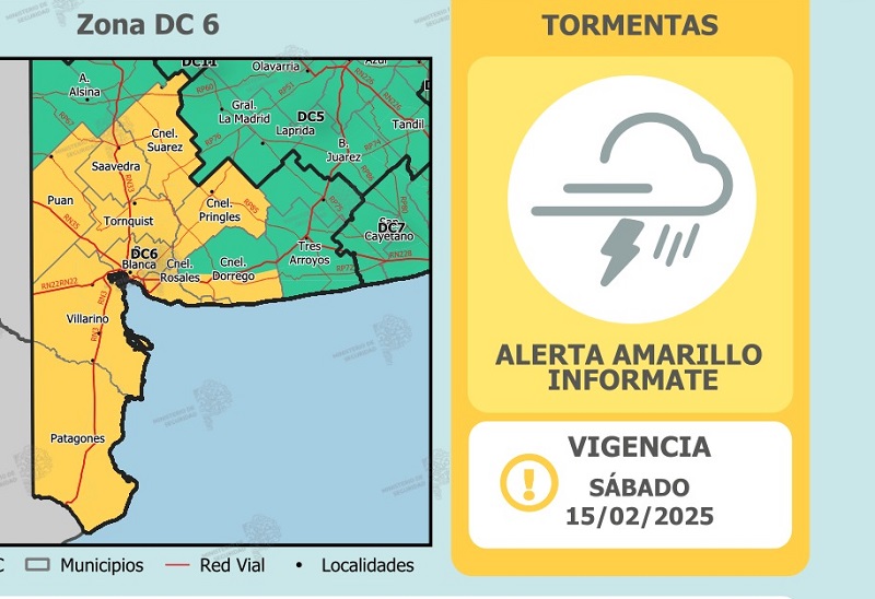 Pronostican un fuerte temporal de viento y lluvia para el sábado a la noche