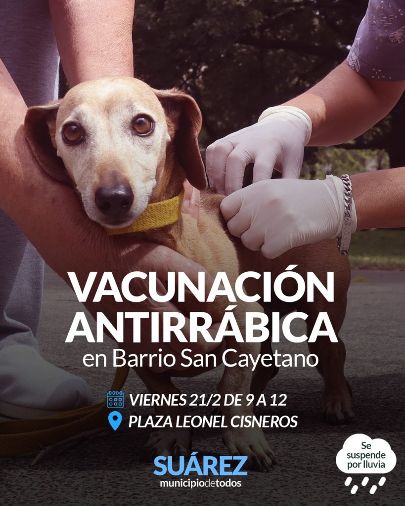 Campaña de vacunación antirrábica el viernes 21 de febrero