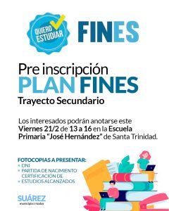 Plan Fines: Inscripción abierta. Anótate este viernes 21 de febrero