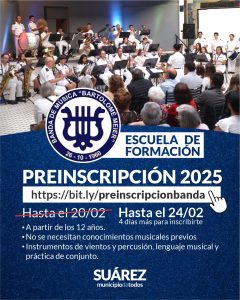 Últimos días para ser parte de la Banda Municipal “Bartolomé Meier