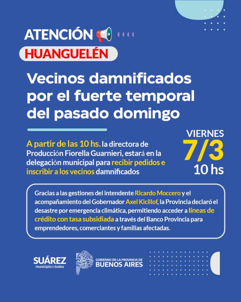 Recibir pedidos e inscribir a los vecinos damnificados