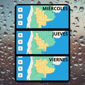 Alerta meteorológico por tres dias. Temperaturas mínimas elevadas y mucha lluvia