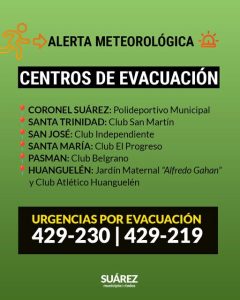 Habilitan centros de evacuación en la ciudad y localidades para quienes necesiten