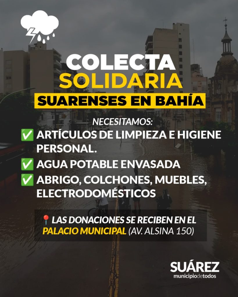 Lanzan una campaña solidaria para suarenses que estudian o trabajan en Bahía