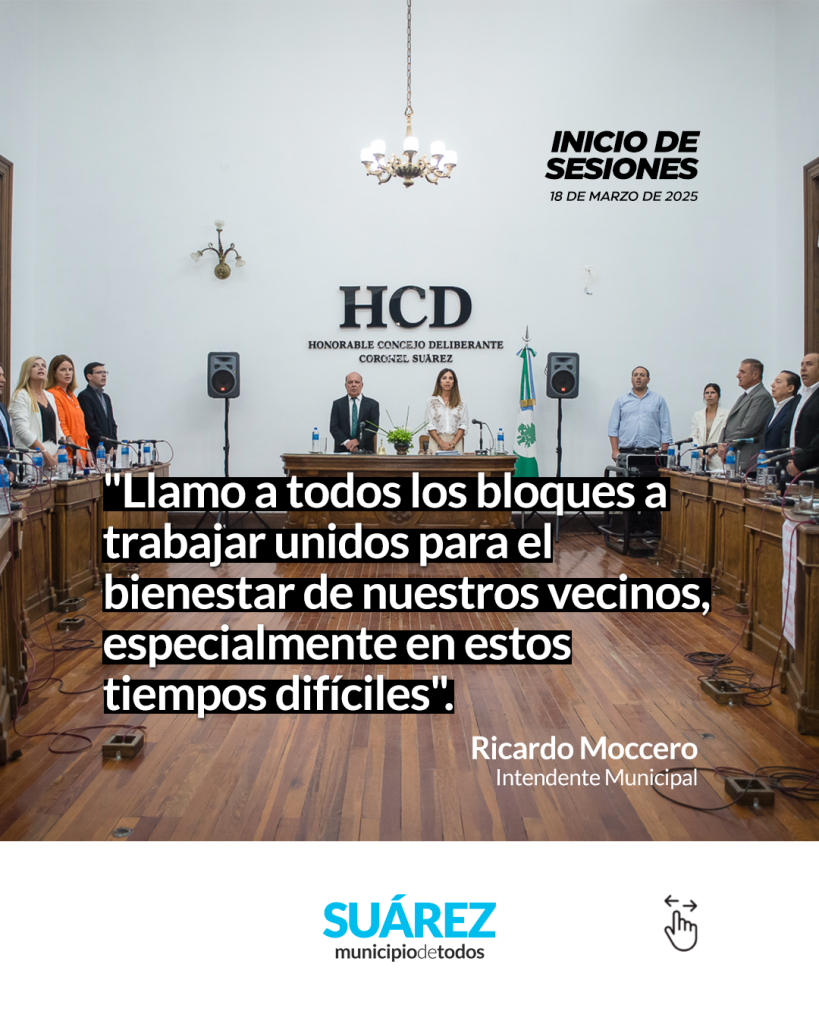 Moccero inauguró sesiones y llamó a la unidad para enfrentar los desafíos